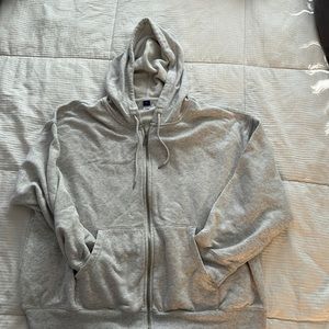 Old navy hoodie light heather grey zip up sz Xl